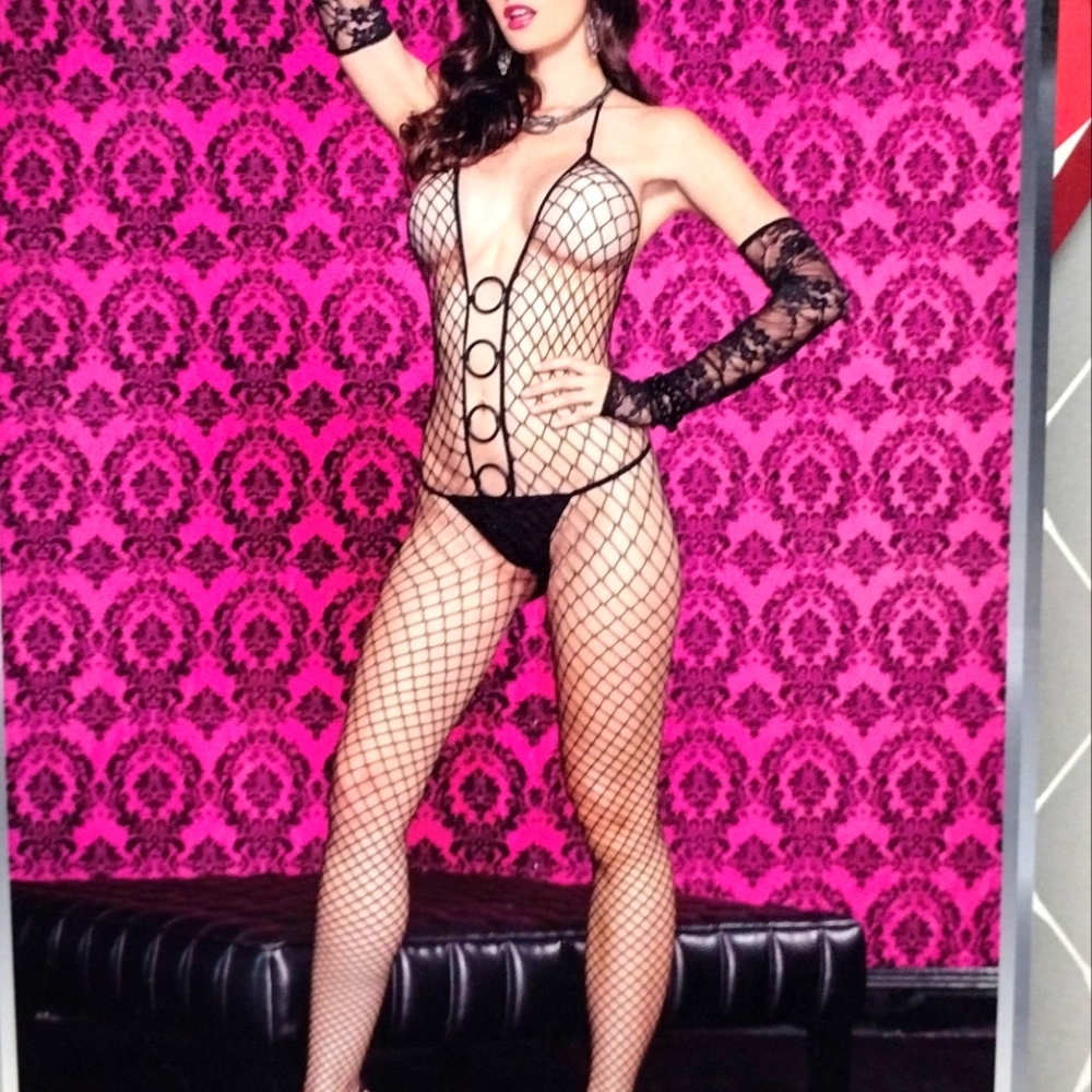 Black diamond net body stocking